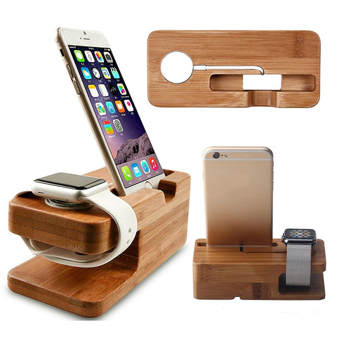 Bamboo Charging Station for iPhone - Gadgets